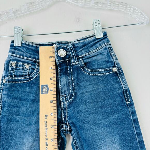 Cedar Rose Girls Size 6 Bootcut Dark Blue Jeans with Embroidered Back Pockets - Picture 5 of 12